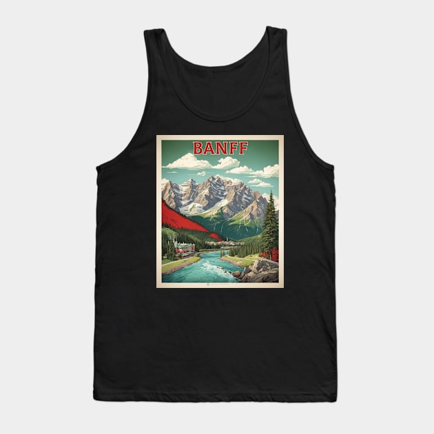 Banff Alberta Canada Vintage Poster Tourism Art Tank Top by TravelersGems